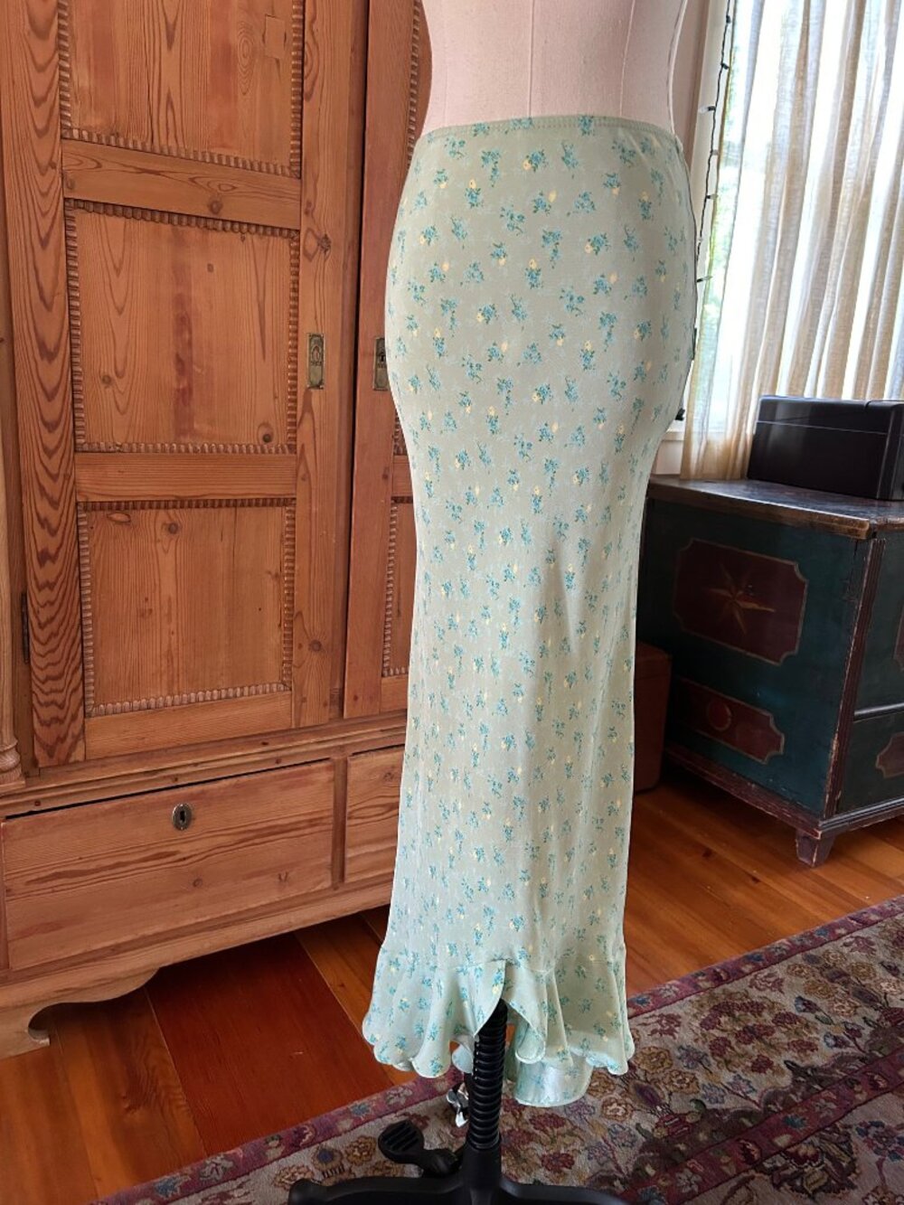 Vintage Betsey Johnson New York Floral Print Long Skirt